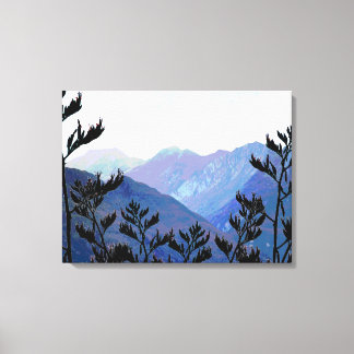 Toile Mountains & Flaxes, pop-art néo-zélandais
