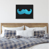 Toile Moustache Bling Bleu (Graphique Parties scintillan (Insitu(Chambre))