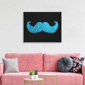 Toile Moustache Bling Bleu (Graphique Parties scintillan (Insitu(Salon))