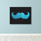 Toile Moustache Bling Bleu (Graphique Parties scintillan (Insitu (Plancher de Bois))