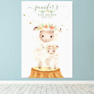 Toile Mouton de la forêt animal en peluche bébé maman