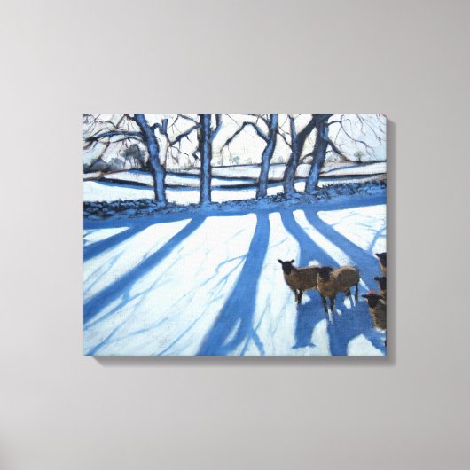 Toile Moutons dans la neige Derbyshire (Recto)