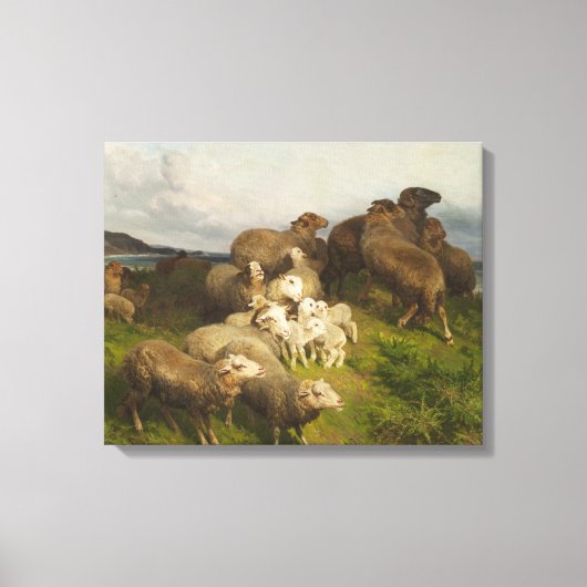 Toile Moutons dans un pré (par August Friedrich Schenck) (Recto)