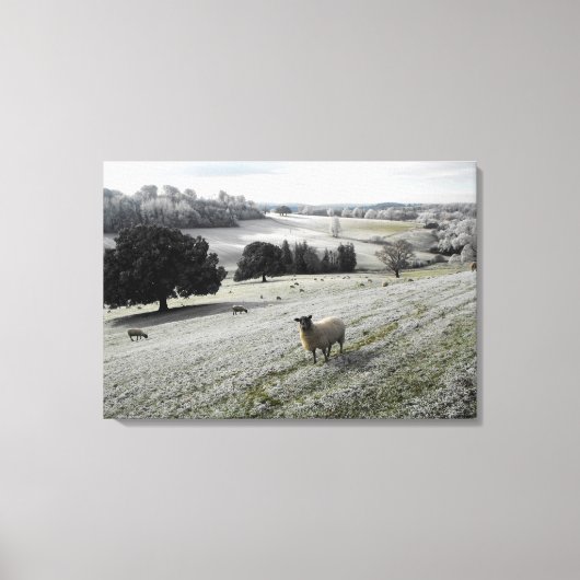Toile Moutons dans une vallée gelée (Recto)