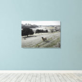 Toile Moutons dans une vallée gelée (Insitu (Plancher de Bois))