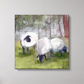Toile Moutons pâturant à l'aquarelle (Recto)