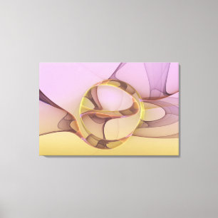 Toile Mouvements Abstraits Art Fractal Rose Doré Moderne