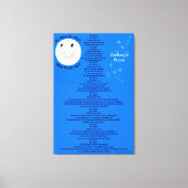 Toile Mr Moon Poem Blue Stars Nom 32" x 48" (Recto)
