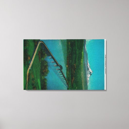 Toile Mt Hood et Pont inter-États en Saumon blanc (Recto)