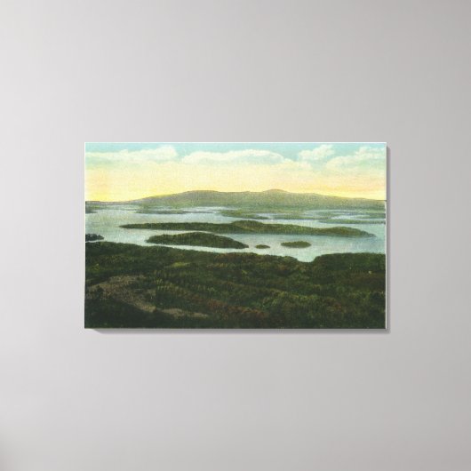 Toile Mt. Vue aérienne majeure de l'île Rattlesnake, (Recto)