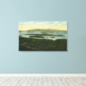 Toile Mt. Vue aérienne majeure de l'île Rattlesnake, (Insitu (Plancher de Bois))