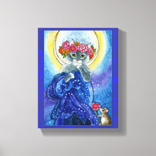 Toile Mucha Moon Chat parodie (Recto)