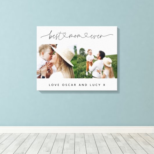 Toile Multi photo moderne typographie script meilleur ma (Insitu (Plancher de Bois))