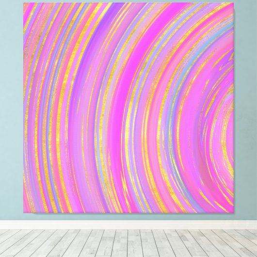 Toile Multicolore et or (Insitu (Plancher de Bois))