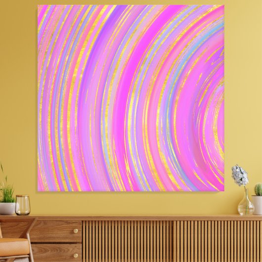 Toile Multicolore et or (Insitu(Salon))