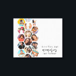 Toile Multiphoto Collage souvenirs Simple Carré moderne<br><div class="desc">Multi Photo Collage Simple Modern Memories Hexagon Motif Custom Photo Canvas Wall Art présente un collage photo de vos photos préférées en forme d'hexagone. Avec votre texte personnalisé ou utilisez celui fourni "des mouches du temps, mais des souvenirs derniers pour toujours". Parfait pour l'anniversaire, Noël, Fête des Mères, Fête des...</div>