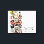 Toile Multiphoto Collage souvenirs Simple Carré moderne<br><div class="desc">Multi Photo Collage Simple Modern Memories Hexagon Motif Custom Photo Canvas Wall Art présente un collage photo de vos photos préférées en forme d'hexagone. Avec votre texte personnalisé ou utilisez celui fourni "des mouches du temps, mais des souvenirs derniers pour toujours". Parfait pour l'anniversaire, Noël, Fête des Mères, Fête des...</div>