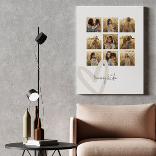 Toile Mummy multi photo crème coeur élégant