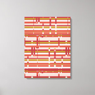 Toile Mur Abstrait moderne Art Pastel Red Green Stripes