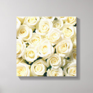 Toile Mur Art-Blanc Roses