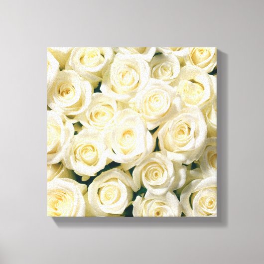 Toile Mur Art-Blanc Roses (Recto)