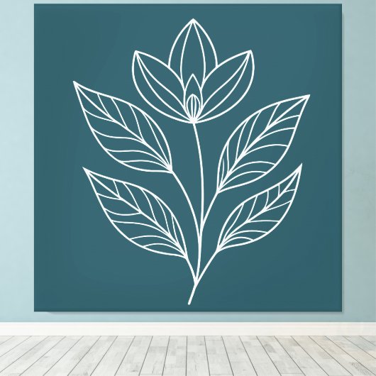 Toile Mur botanique minimaliste (Insitu (Plancher de Bois))