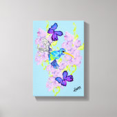 Toile Mur d'art ; Jour avec un Oiseau Humming (Recto)