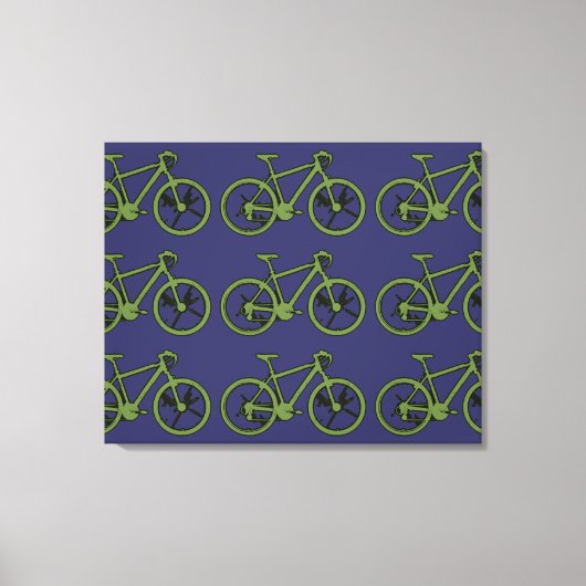 Toile mur de décoration pour vélos verts (Recto)