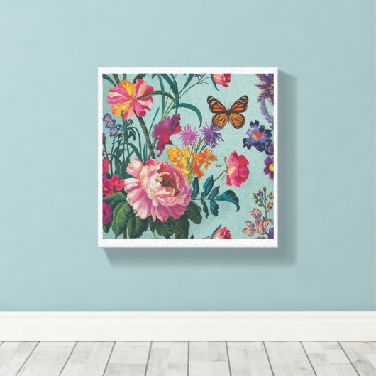 Toile mur de fleurs (Insitu (Plancher de Bois))