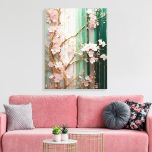 Toile Mur de fleurs de cerisiers