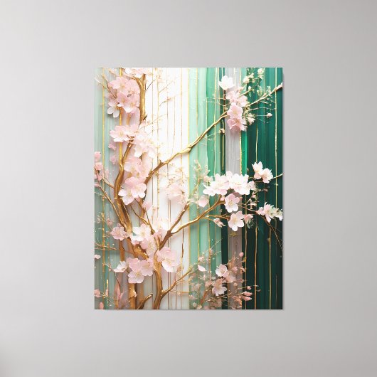 Toile Mur de fleurs de cerisiers (Recto)