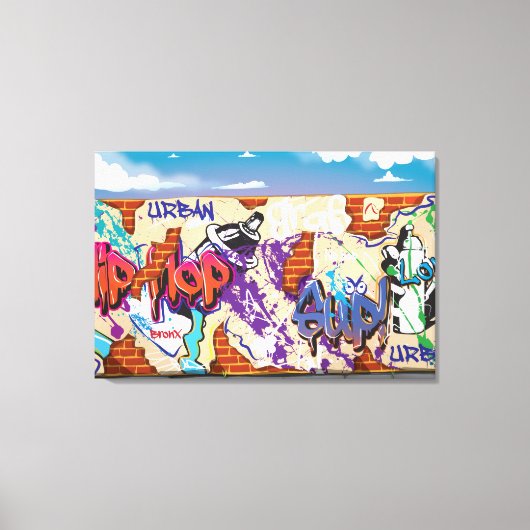Toile Mur de graffiti de hip hop urbain. (Recto)