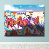 Toile Mur de graffiti de hip hop urbain. (Insitu (Plancher de Bois))