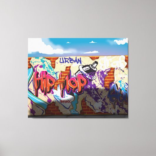 Toile Mur de graffiti de hip hop urbain. (Recto)