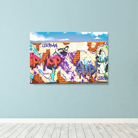 Toile Mur de graffitis Hip hop urbains. (Insitu (Plancher de Bois))