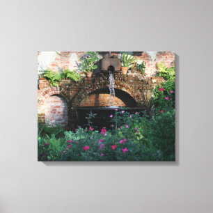 TOILE MUR DE JARDIN FONTAINE BOUTEILLE WRAPED CANVAS MUR