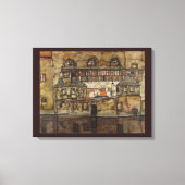 Toile Mur de maison sur la rivière par Egon Schiele (Recto)