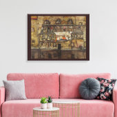 Toile Mur de maison sur la rivière par Egon Schiele (Insitu(Salon))
