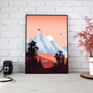 Toile Mur de paysage de montagne Art