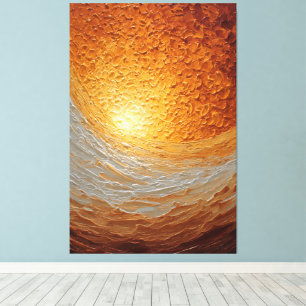 Toile Mur de texture abstraite ambre et crème tourbillon