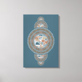 Toile Mur Mandala Abstrait Turquoise or personnalisé (Recto)
