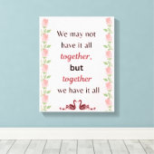 Toile Mur romantique pour les couples - Décor parfait (Insitu (Plancher de Bois))