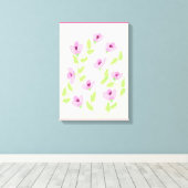 Toile Mur rose Fleur Art Plusieurs options de taille (Insitu (Plancher de Bois))