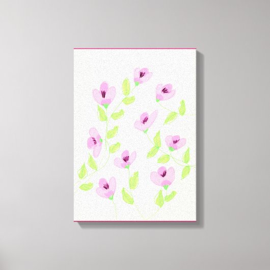 Toile Mur rose Fleur Art Plusieurs options de taille (Recto)