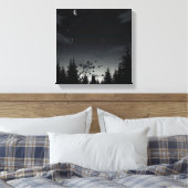 Toile Murmures de minuit : Chat sous les étoiles (Insitu(Chambre))