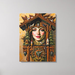 Toile « Muse intemporelle » – Portrait d'une horloge à c
