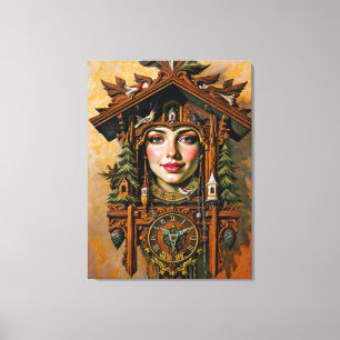 Toile « Muse intemporelle » – Portrait d'une horloge à c