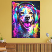 Toile Music lover dog (Insitu(Salon))