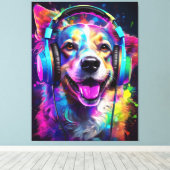 Toile Music lover dog (Insitu (Plancher de Bois))