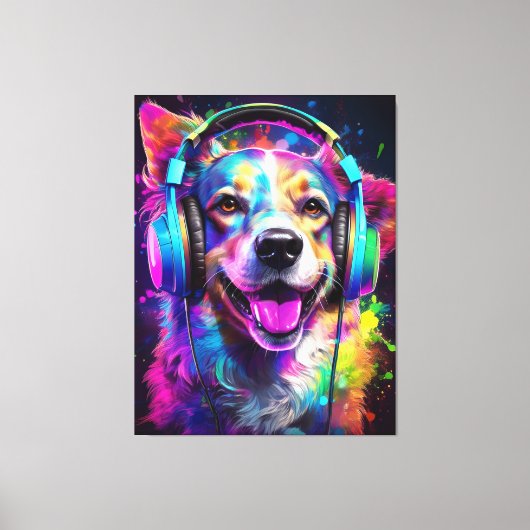 Toile Music lover dog (Recto)